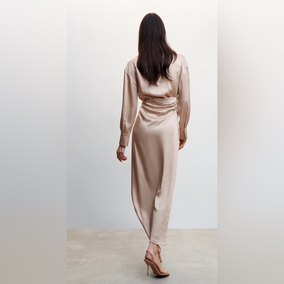 Mango Side-slit satin dress    Size  8 - Picture 2 of 7